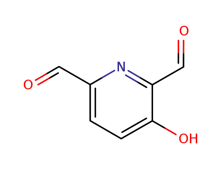 Molecular Structure of 113231-32-6 (2,6-Pyridinedicarboxaldehyde, 3-hydroxy- (9CI))