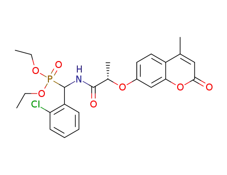 diethyl ((S)-2-(4-methyl-2-oxo-2H-chromen-7-yloxy)propanamido)(2-chlorophenyl)methylphosphonate