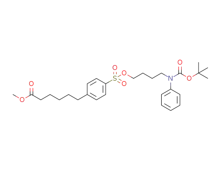 6-(4-(2-[4-(tert-butoxycarbonylphenylamino)butoxy]sulfonyl)phenyl)hexanoic acid methyl ester