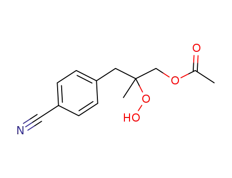 Molecular Structure of 1621652-07-0 (3-(4-cyanophenyl)-2-hydroperoxy-2-methylpropyl acetate)