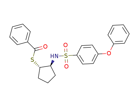 Molecular Structure of 1449419-07-1 ((1S,2S)-trans-2-(4-phenoxybenzenesulfonamido)cyclopentyl thiobenzoate)