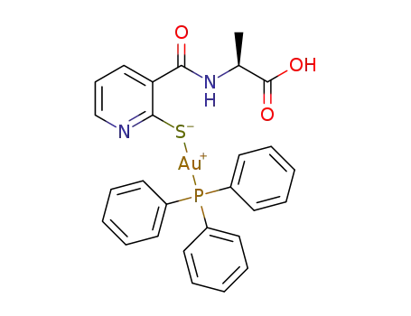 Molecular Structure of 1436394-08-9 ([Au(SPyCONHCHMeCOOH)(PPh<sub>3</sub>)])