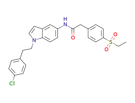 Molecular Structure of 1508310-48-2 (N-(1-(4-chlorophenethyl)-1H-indol-5-yl)-2-(4-(ethylsulfonyl)phenyl)acetamide)