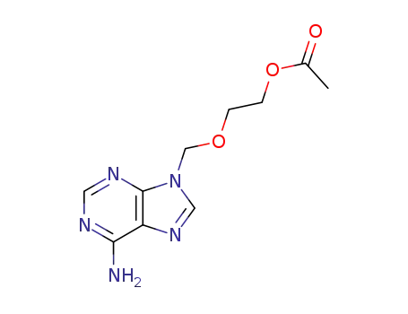 Molecular Structure of 69259-12-7 (Ethanol, 2-[(6-amino-9H-purin-9-yl)methoxy]-, acetate (ester))