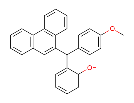 Molecular Structure of 796874-07-2 (Phenol, 2-[(4-methoxyphenyl)-9-phenanthrenylmethyl]-)