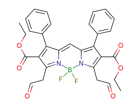 3,5-bis(2-formylmethyl)-1,7-diphenyl-2,6-dicarbethoxy-4,4-difluoro-4-bora-3a,4a-diaza-s-indacene