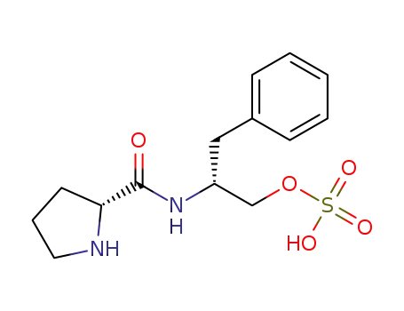 Molecular Structure of 1573119-54-6 (3-phenyl-2-(pyrrolidin-1-ium-2-carboxamido)propyl sulfate)
