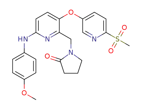 1-[(6-[(4-methoxyphenyl)amino]-3-{[6-(methylsulfonyl)pyridin-3-yl]oxy}pyridin-2-yl)methyl]pyrrolidin-2-one
