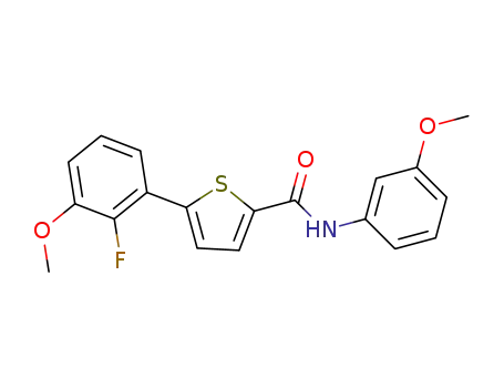 Molecular Structure of 1396243-33-6 (5-(2-fluoro-3-methoxyphenyl)-N-(3-methoxyphenyl)thiophene-2-carboxamide)