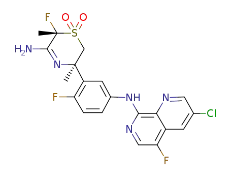 (3R,6R)-5-Amino-3-(5-((3-chloro-5-fluoro-1,7-naphthyridin-8-yl)amino)-2-fluorophenyl)-6-fluoro-3,6-dimethyl-3,6-dihydro-2H-1,4-thiazine 1,1-dioxide