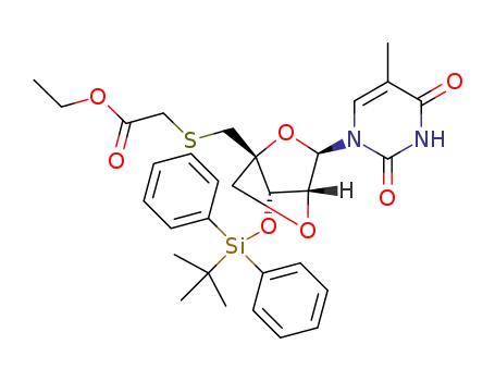 ethyl 2-S-(3'-O-tert-butyldiphenylsilyl-5'-deoxy-2'-O,4'-C-methylenethymidin-5'-yl)mercaptoacetate