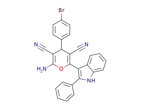 2-amino-4-(4-bromophenyl)-6-(2-phenyl-1H-indol-3-yl)-4H-pyran-3,5-dicarbonitrile