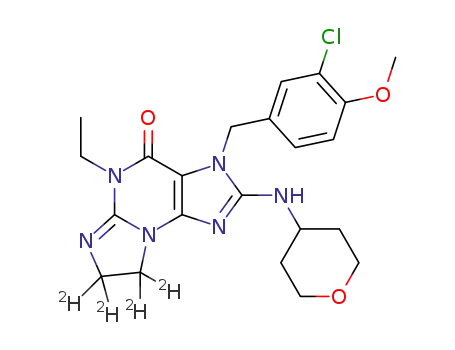 7,8-[<sup>2</sup>H<sub>4</sub>]-3-(3-chloro-4-methoxybenzyl)-2-((tetrahydro-2H-pyran-4-yl)amino)-5-ethyl-7,8-dihydro-3H-imidazo[2,1-b]purin-4(5H)-one