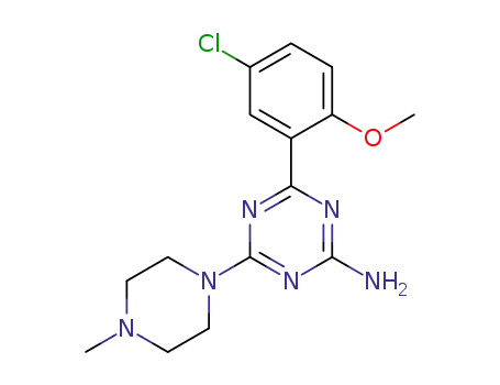 Molecular Structure of 1620567-89-6 (4-(4-methylpiperazin-1-yl)-6-(3-chloro-6-methoxyphenyl)-1,3,5-triazin-2-amine)