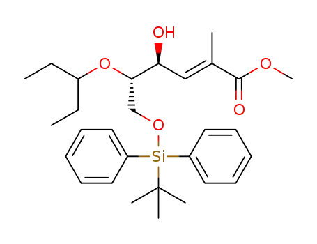 methyl (2E,4S,5S)-6-(tert-butyldiphenylsilyloxy)-4-hydroxy-2-methyl-5-(pent-3-yloxy)hex-2-enoate
