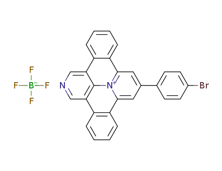 Molecular Structure of 1254972-54-7 (9-(4'-bromophenyl)-benzo[c]benzo[1,2]quinolizino[3,4,5,6-ija][1,6]naphthyridin-15-ium tetrafluoroborate)