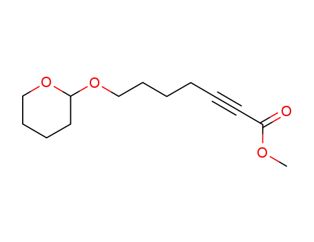Molecular Structure of 52500-25-1 (2-Heptynoic acid, 7-[(tetrahydro-2H-pyran-2-yl)oxy]-, methyl ester)