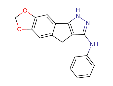 Molecular Structure of 1421448-21-6 (6,7-methylenedioxy-N-phenyl-1,4-dihydroindeno[1,2-c]pyrazol-3-amine)