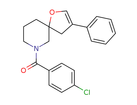 Molecular Structure of 1429122-63-3 ((4-chlorophenyl)(3-phenyl-1-oxa-7-azaspiro[4.5]dec-2-en-7-yl)methanone)