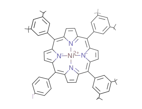 Molecular Structure of 281211-15-2 ([5(4'-iodophenyl)tetrakis-10,15,20-tris(3'',5''-di-tert-butylphenyl)porphyrinato]nickel(II))