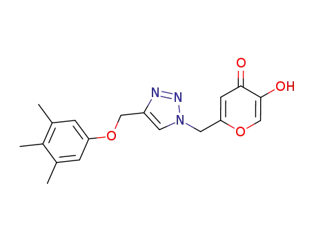5-hydroxy-2-{(4-[(3,4,5-trimethylphenoxy)methyl]-1H-1,2,3-triazol-1-yl)-methyl}-4H-pyran-4-one