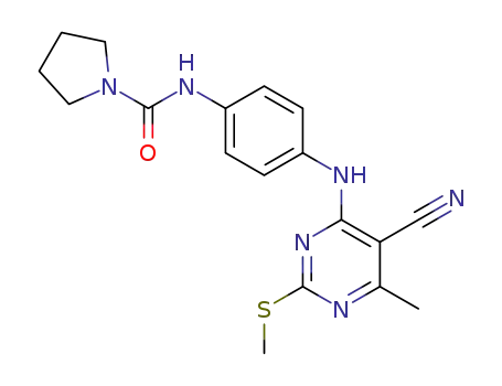 N-(4-{[5-cyano-6-methyl-2-(methylthio)-4-pyrimidinyl]amino}phenyl)-1-pyrrolidinecarboxamide