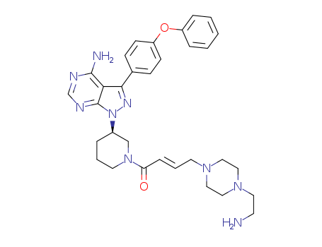 (R,E)-1-(3-(4-amino-3-(4-phenoxyphenyl)-1H-pyrazolo[3,4-d]-pyrimidin-1-yl)piperidin-1-yl)-4-(4-(2-aminoethyl)piperazin-1-yl)but-2-en-1-one