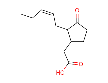Molecular Structure of 221682-41-3 (Cyclopentaneacetic acid, 3-oxo-2-(2-pentenyl)-)