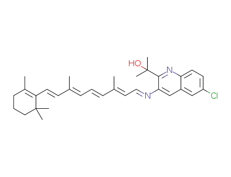 2-(6-chloro-((3-((E)-2E,4E,6E,8E)-3,7-dimethyl-9-(2,6,6-trimethylcyclohex-1-enyl)nona-2,4,6,8-tetraenylidene)amino)quinolin-2-yl)propan-2-ol