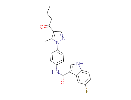 5-fluoro-1H-indole-3-carboxylic acid [4-(4-butyryl-5-methyl-pyrazol-1-yl)phenyl]amide