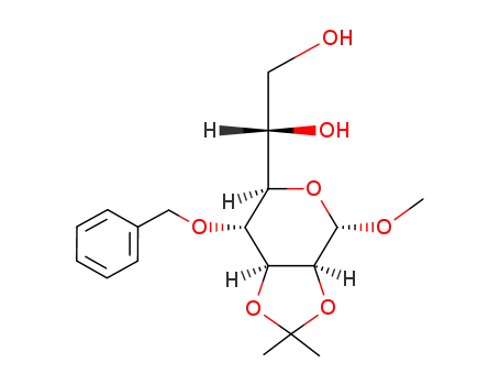 Molecular Structure of 132032-81-6 (methyl 4-O-benzyl-2,3-isopropylidene-L-glycero-α-D-manno-heptopyranoside)