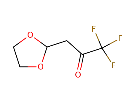 Molecular Structure of 878160-63-5 (2-Propanone, 3-(1,3-dioxolan-2-yl)-1,1,1-trifluoro-)