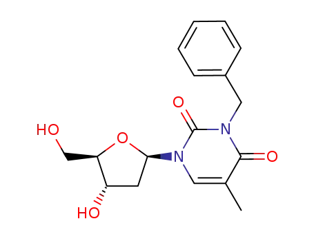 Molecular Structure of 21473-21-2 (N(3)-benzylthymidine)