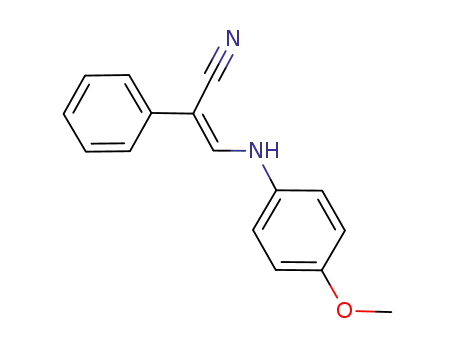 Molecular Structure of 69689-89-0 (Benzeneacetonitrile, a-[[(4-methoxyphenyl)amino]methylene]-, (Z)-)