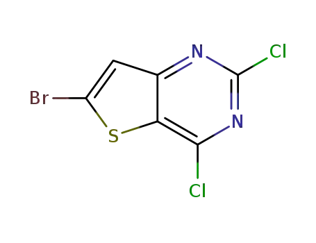 Molecular Structure of 1311275-35-0 (6-bromo-2,4-dichlorothieno[3,2-d]pyrimidine)