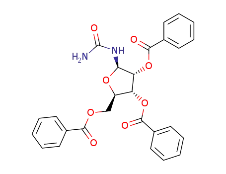 Molecular Structure of 31652-77-4 (2,3,5-tri-O-benzoyl-N-carbamoylpentofuranosylamine)