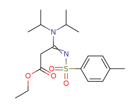 Propanoic acid,
3-[bis(1-methylethyl)amino]-3-[[(4-methylphenyl)sulfonyl]imino]-, ethyl
ester