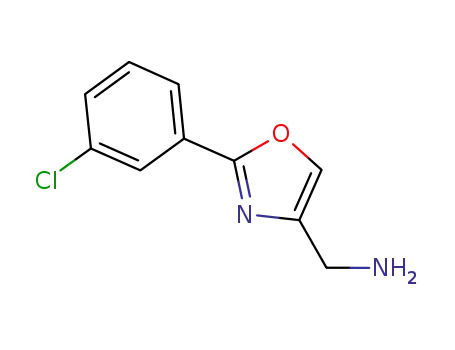 Molecular Structure of 885273-40-5 (2-(3-CHLORO-PHENYL)-OXAZOL-4-YL-METHYLAMINE)