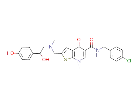 rac-N-(4-chlorobenzyl)-2-(((2-hydroxy-2-(4-hydroxyphenyl)ethyl)(methyl)amino)methyl)-7-methyl-4-oxo-4,7-dihydrothieno[2,3-b]pyridine-5-carboxamide