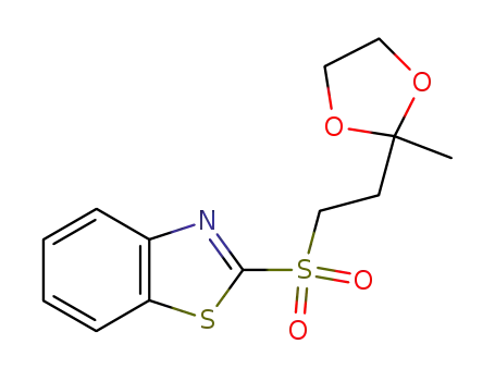 Molecular Structure of 633317-89-2 (Benzothiazole, 2-[[2-(2-methyl-1,3-dioxolan-2-yl)ethyl]sulfonyl]-)