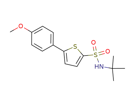 Molecular Structure of 1168076-29-6 (5-(4-methoxyphenyl)thiophene-2-sulphonic acid tert-butylamide)