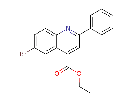 Molecular Structure of 313241-21-3 (4-Quinolinecarboxylic acid, 6-bromo-2-phenyl-, ethyl ester)