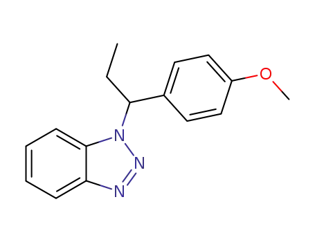Molecular Structure of 156602-61-8 (1-(1-(4-methoxyphenyl)propyl)-1H-benzo[d][1,2,3]triazole)