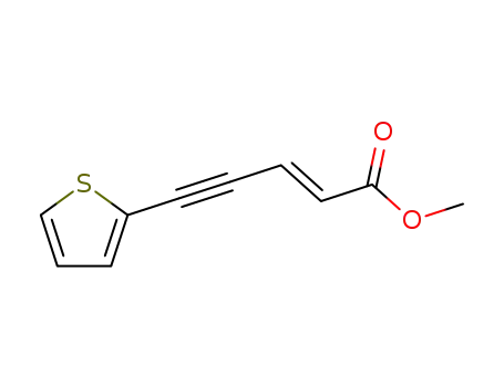 Molecular Structure of 2271-21-8 (2-Penten-4-ynoic acid, 5-(2-thienyl)-, methyl ester, (E)-)