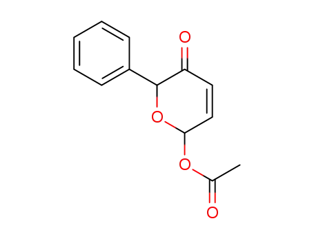 Molecular Structure of 50768-10-0 (2H-Pyran-3(6H)-one, 6-(acetyloxy)-2-phenyl-)