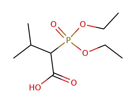 Molecular Structure of 119090-76-5 (DIETHYL(1-CARBOXY-2-METHYLPROPYL)PHOSPHONATE)
