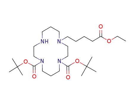 5-<4,8-bis(tert-butoxycarbonyl)-1,4,8,11-tetraazacyclotetradecanyl>pentanoic ethyl ester