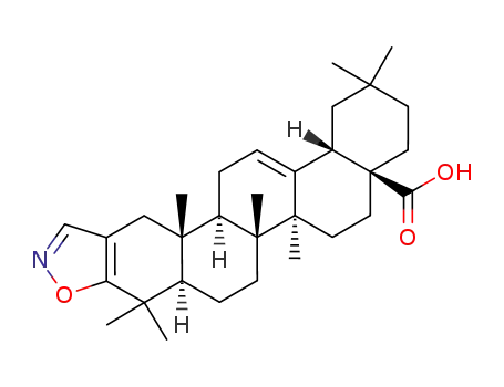Molecular Structure of 218600-48-7 (Oleana-2,12-dieno[2,3-d]isoxazol-28-oic acid)