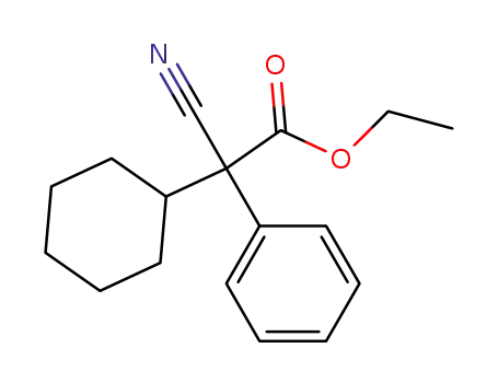 Molecular Structure of 66205-44-5 (Benzeneacetic acid, a-cyano-a-cyclohexyl-, ethyl ester)