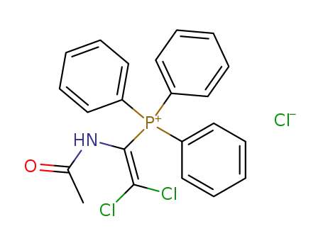 Molecular Structure of 76621-88-0 (Phosphonium, [1-(acetylamino)-2,2-dichloroethenyl]triphenyl-, chloride)